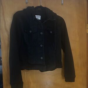 Wallflower Black Jean Jacket with Hood for Juniors